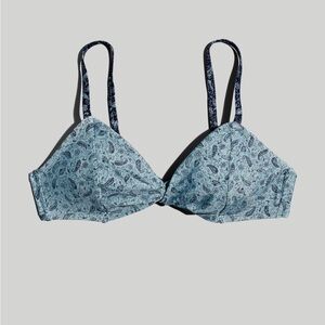 Madewell Twist-Front Bikini Top in Scratchpad Paisley